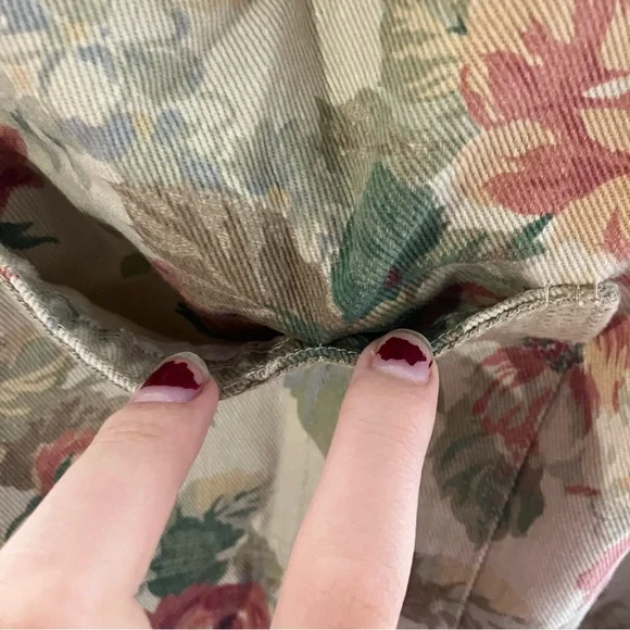 Handmade floral Jean Shortalls overalls casual approximately women’s size XL - Picture 9 of 12